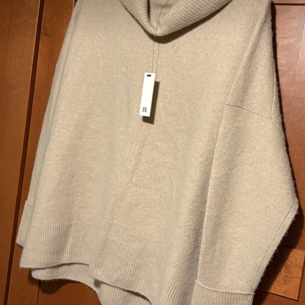 Banana Republic Sz L Luxurious Cashmere Pullover Turtlenec Tan Sweater $260 NWT - Picture 5 of 9